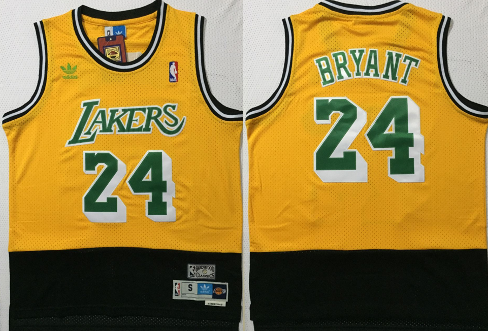 2020 Men Los Angeles Lakers #24 Bryant yellow new style Game Nike NBA Jerseys Print